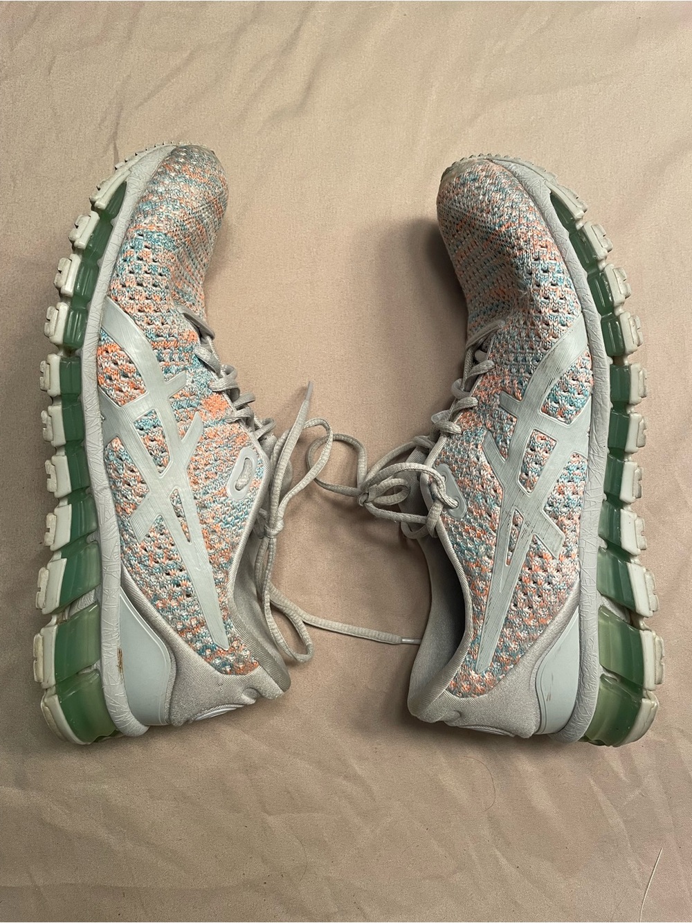ASICS Gel Quantum 360 Running Shoes Knit Grey Orange Women's 8.5 Style:  T890N
